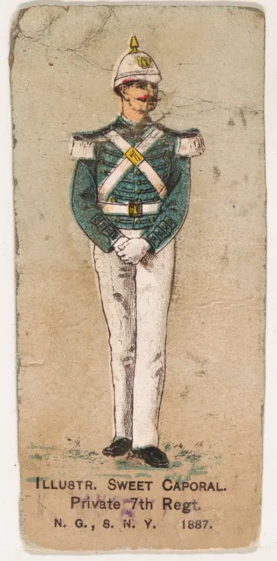 Private, 7th Regiment, National Guard of the State of New York, 1887, from the Military Series (N224) issued by Kinney Tobacco Company to promote Sweet Caporal Cigarettes Wall Art by Kinney Brothers Tobacco Company - High-Resolution Digital Print