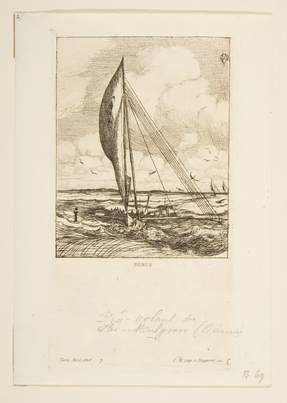 Pro-Volant des Iles Mulgrave, from "The Voyage to New Zealand (1842–46)" Wall Art by Charles Meryon - High-Resolution Digital Print
