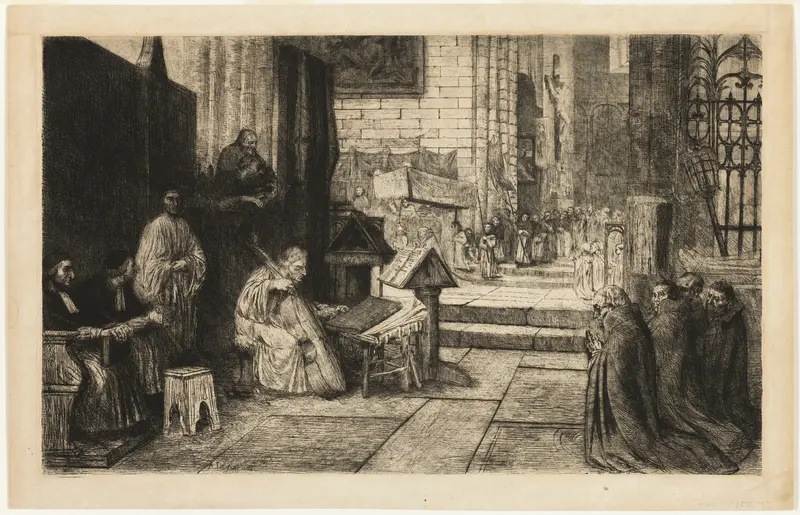Procession in a Spanish Church Wall Art by Alphonse Legros - High-Resolution Digital Print