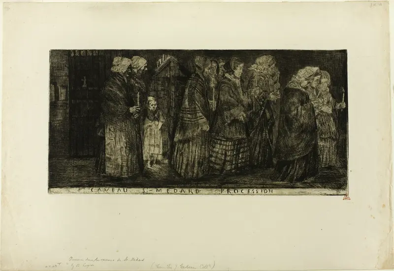 Procession in the Crypt of St. Medard Wall Art by Alphonse Legros - High-Resolution Digital Print