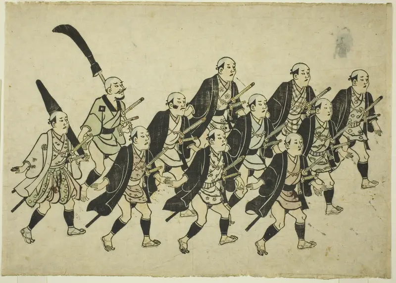 Procession of a Daimyo Wall Art by Hishikawa Moronobu - High-Resolution Digital Print