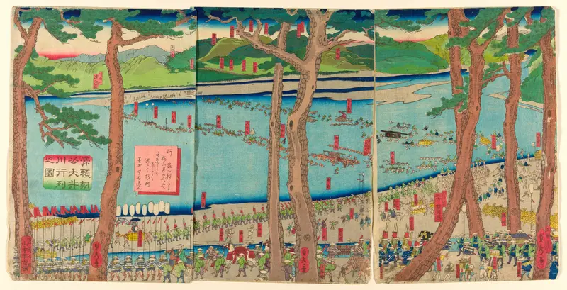 Procession of Minamoto no Yoritomo across the Oi River (Minamoto Yoritomo ko Oikawa gyoretsu zu)