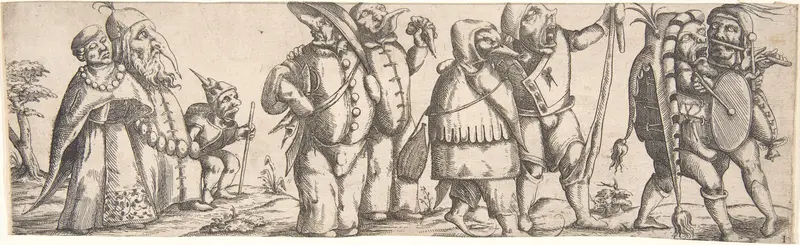 Procession of Monstrous Figures Wall Art by Wendel Dietterlin, the Younger - High-Resolution Digital Print