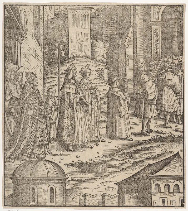 Procession of the Married Emperor, His Wife and The Pope from Saint Peter's Church, from Der Weisskunig Wall Art by Hans Burgkmair - High-Resolution Digital Print