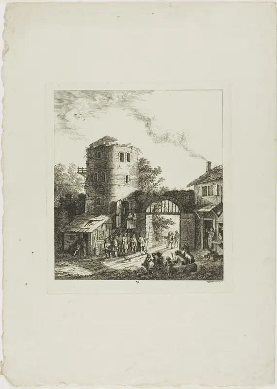 Procession through a Rustic Gate Wall Art by Salomon Gessner - High-Resolution Digital Print