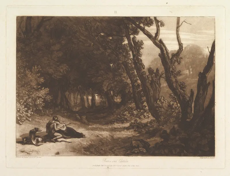 Procris and Cephalus, part VIII, plate 41 from "Liber Studiorum" Wall Art by Joseph Mallord William Turner - High-Resolution Digital Print