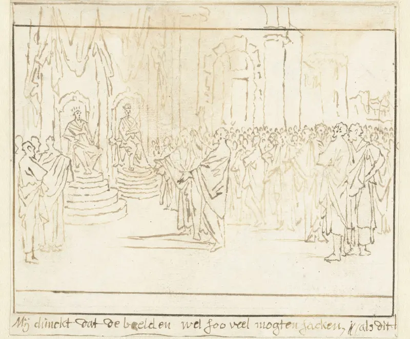 Profeet Micha voor de koningen Achab en Josaphat Wall Art by Caspar Luyken - High-Resolution Digital Print