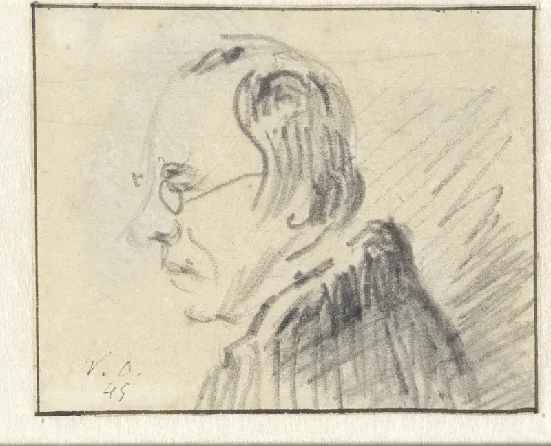 Profiel van man met bril, naar links Wall Art by Georgius Jacobus Johannes van Os - High-Resolution Digital Print