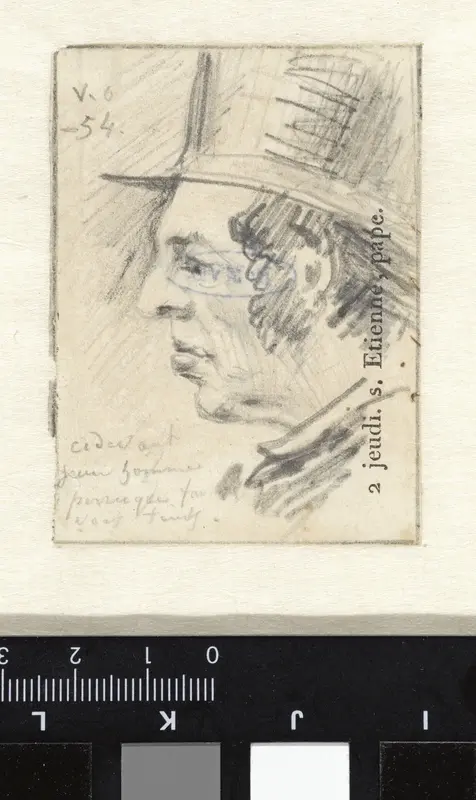 Profiel van man met hoge hoed, naar links Wall Art by Georgius Jacobus Johannes van Os - High-Resolution Digital Print