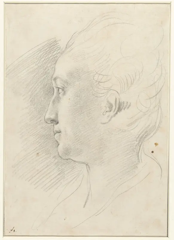 Profielportret van een dame Wall Art by Unknown - High-Resolution Digital Print