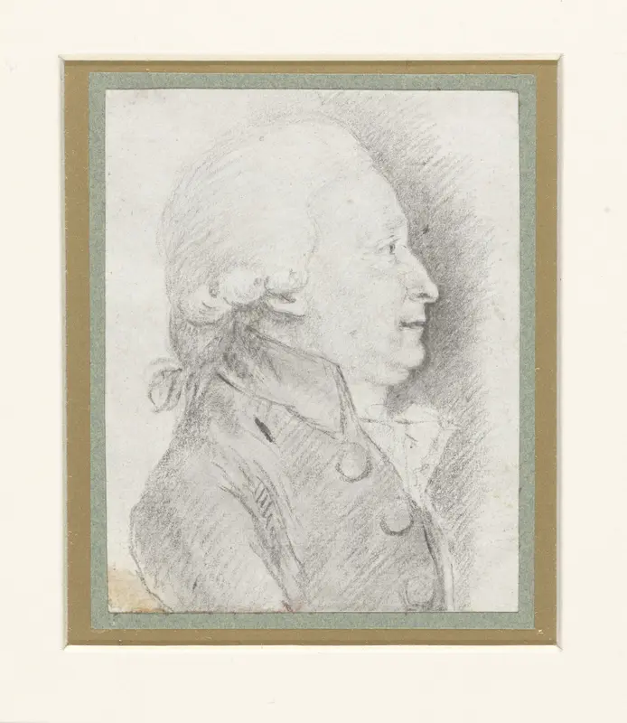 Profielportret van een oudere man met pruik Wall Art by Unknown - High-Resolution Digital Print