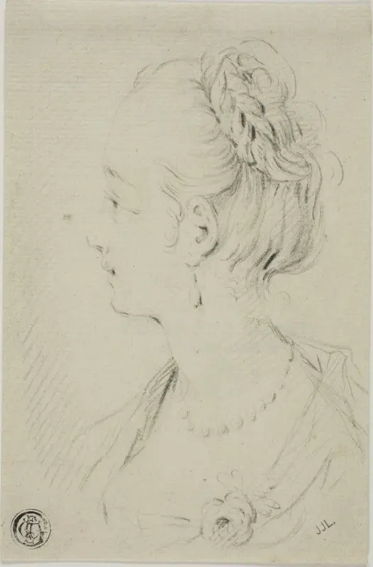 Profile Bust of Young Woman Wall Art by François Boucher - High-Resolution Digital Print