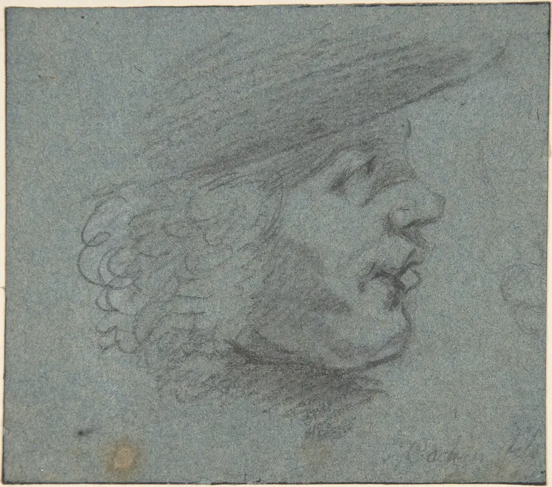 Profile head of a man looking right Wall Art by Charles Nicolas Cochin II - High-Resolution Digital Print