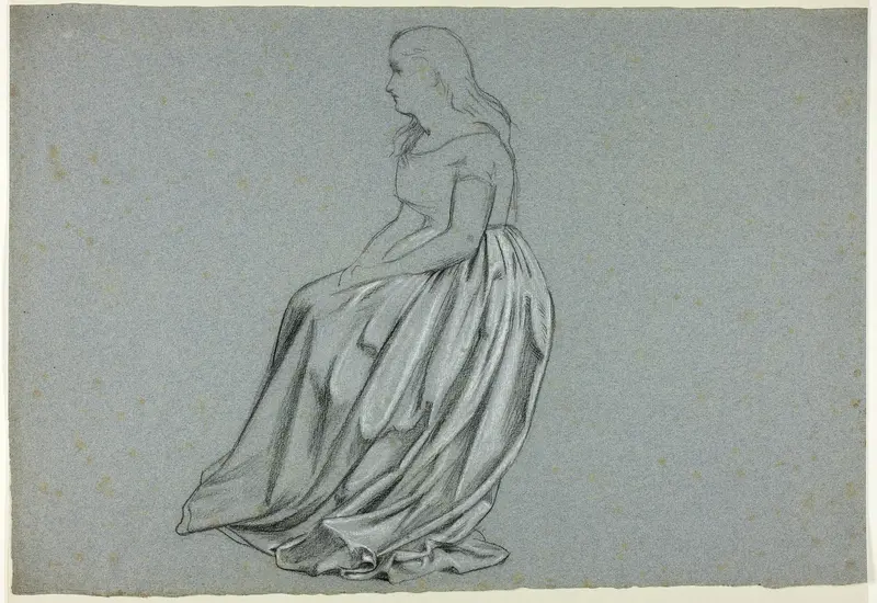 Profile of a Seated Woman Wall Art by Henry Stacy Marks - High-Resolution Digital Print