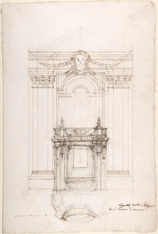 Project for a Chapel in the Church of San Ciriaco, Ancona Wall Art by Luigi Vanvitelli - High-Resolution Digital Print
