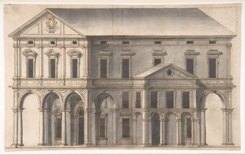 Project for a Public Building on a Square Wall Art by Anonymous, Italian, 16th century - High-Resolution Digital Print
