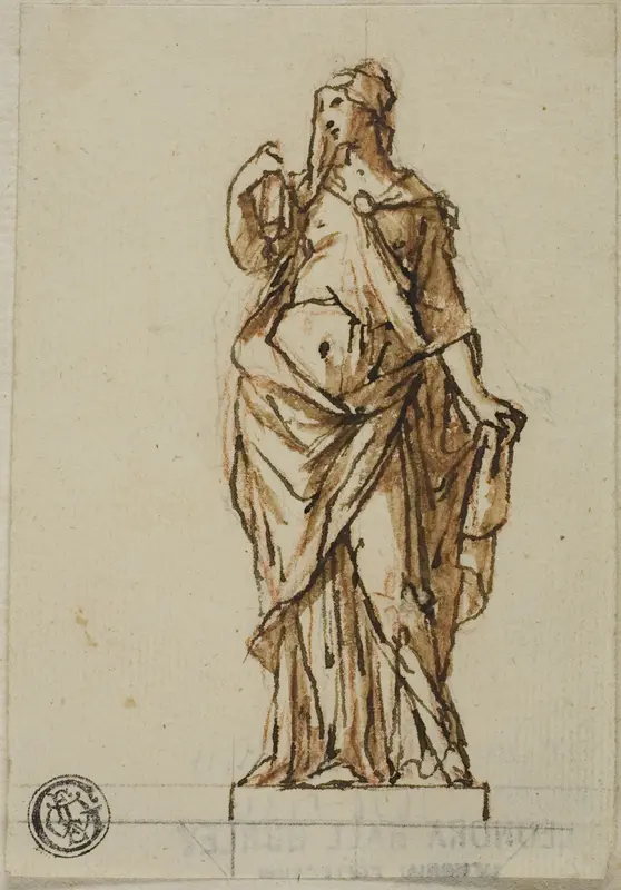 Project for a Statue: Woman Holding Book with Right Hand Wall Art by John Michael Rysbrack - High-Resolution Digital Print