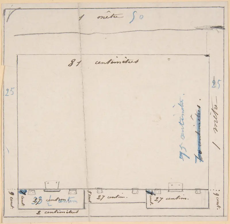 Project for a work table--measurements Wall Art by Félicien Rops - High-Resolution Digital Print