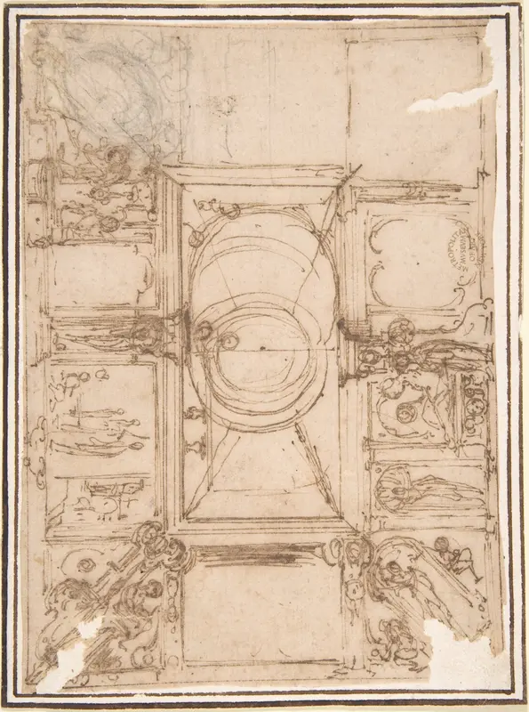 Project for Ceiling Decoration Wall Art by Anonymous, Italian, 16th century - High-Resolution Digital Print