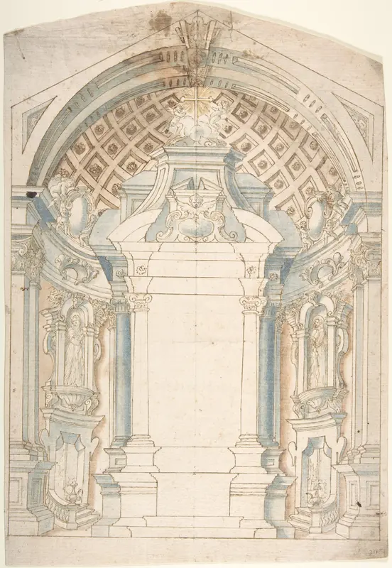 Project for the decoration of an Altar Wall Art by Anonymous, Italian, Piedmontese, 18th century - High-Resolution Digital Print