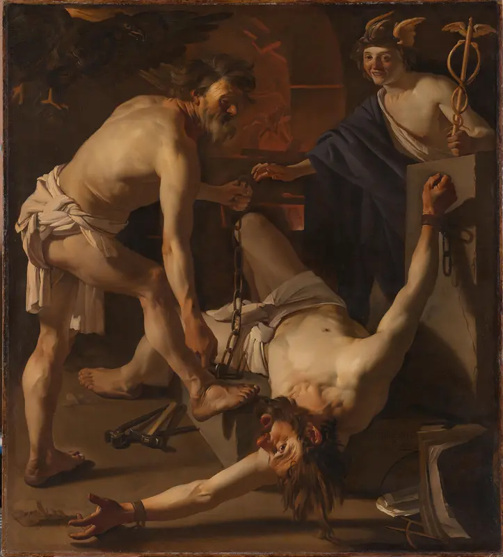 Prometheus Being Chained by Vulcan Wall Art by Unknown - High-Resolution Digital Print