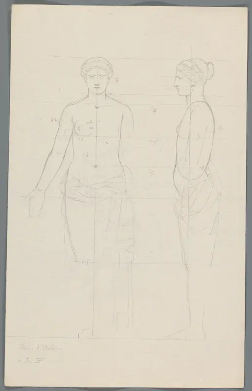Proportiestudie naar de Venus van Arles Wall Art by Unknown - High-Resolution Digital Print