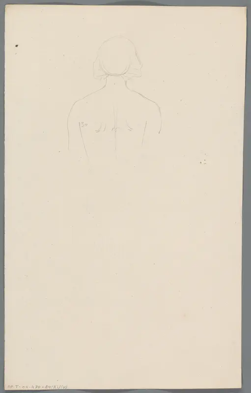 Proportiestudie van de bovenrug van een vrouw Wall Art by Unknown - High-Resolution Digital Print