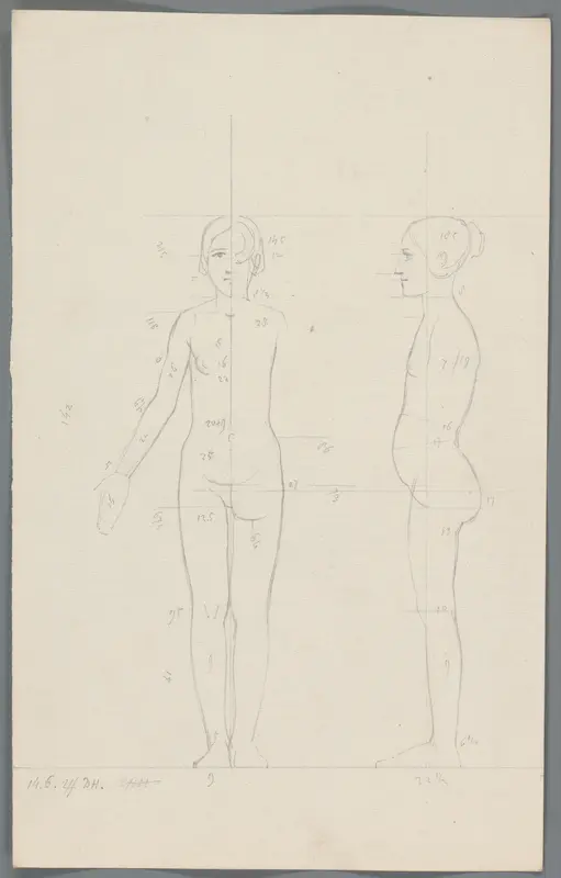 Proportiestudie van een jonge vrouw Wall Art by Unknown - High-Resolution Digital Print