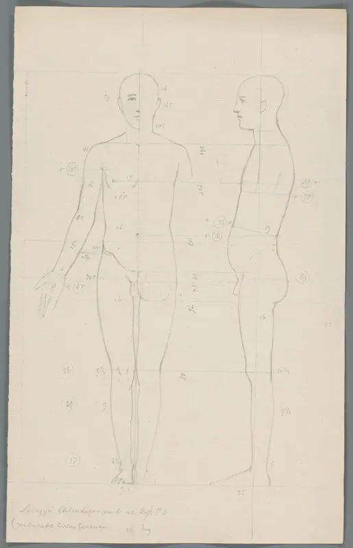 Proportiestudie van een man Wall Art by Unknown - High-Resolution Digital Print