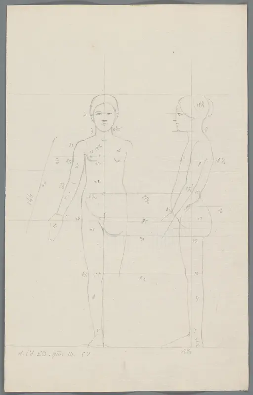 Proportiestudie van een meisje of jonge vrouw Wall Art by Unknown - High-Resolution Digital Print