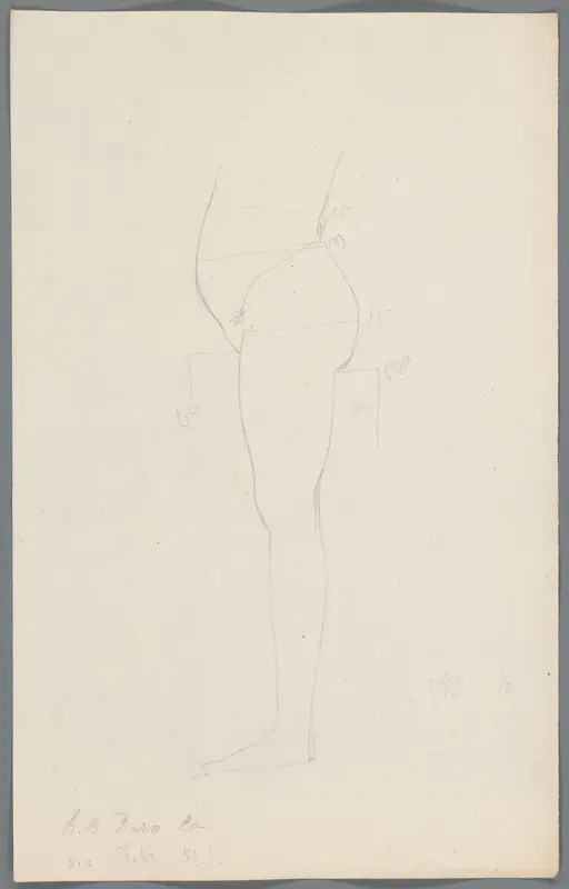Proportiestudie van een onderlichaam Wall Art by Unknown - High-Resolution Digital Print