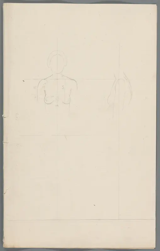 Proportiestudie van het bovenlichaam van een vrouw Wall Art by Unknown - High-Resolution Digital Print