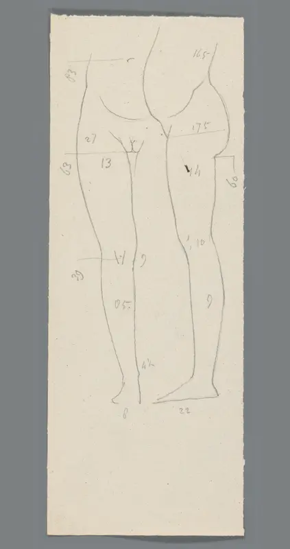Proportiestudie van het onderlichaam van een vrouw Wall Art by Unknown - High-Resolution Digital Print