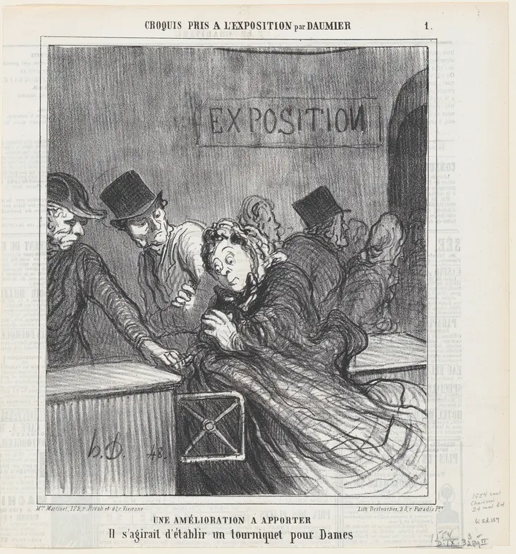 Proposal for an improvement, from 'Exhibition sketches,' published in Le Charivari, May 24, 1864 Wall Art by Honoré Daumier - High-Resolution Digital Print