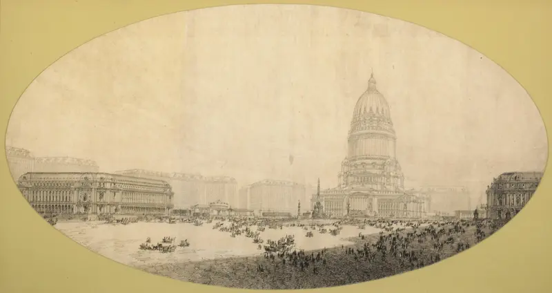 Proposed Civic Center Square, Plan of Chicago Wall Art by Daniel Hudson Burnham - High-Resolution Digital Print