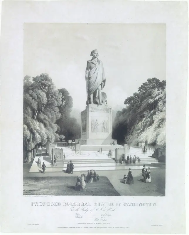 Proposed Colossal Statue of George Washington for the City of New York Wall Art by G. Thomas - High-Resolution Digital Print