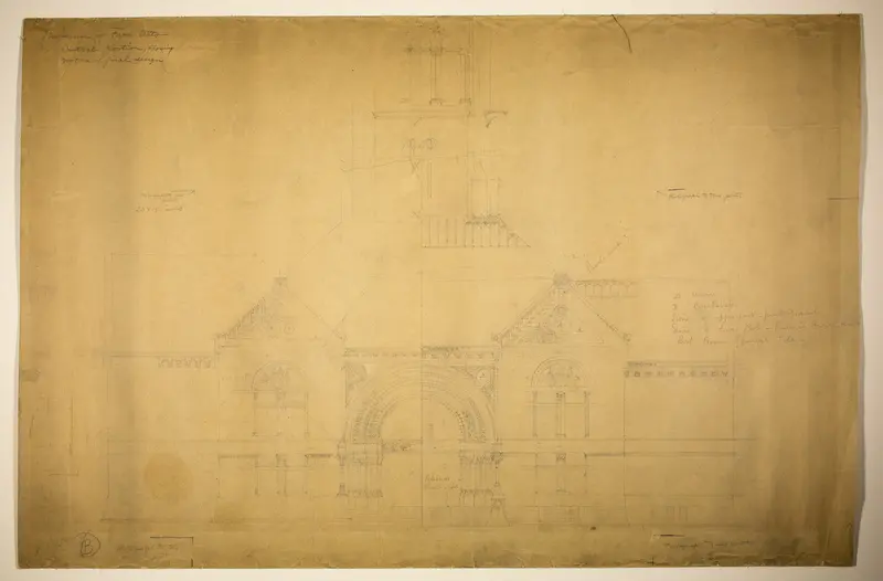 Proposed Fine Arts Museum, World's Columbian Exposition, Chicago, Illinois, Entrance Elevation Wall Art by John Wellborn Root - High-Resolution Digital Print