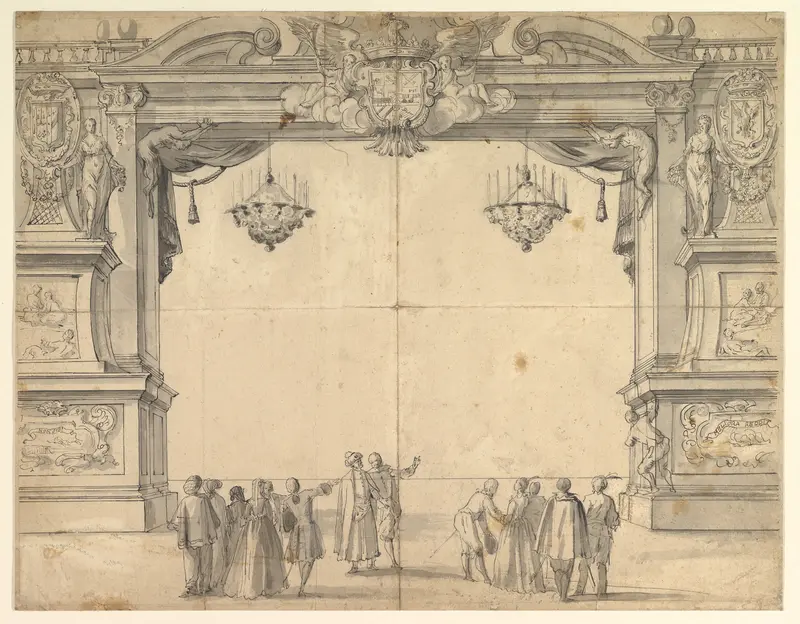 Proscenium Arch of a Court Theater Wall Art by Anonymous, Italian, 18th century - High-Resolution Digital Print
