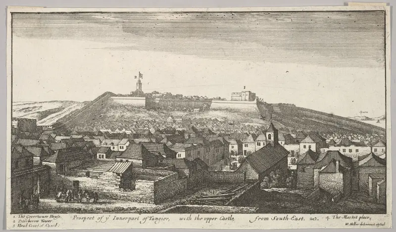 Prospect of the inner part of Tangier, with the upper Castle, from South-East, from "Views of Tangier" Wall Art by Wenceslaus Hollar - High-Resolution Digital Print