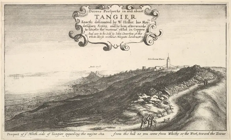 Prospect of ye North side of Tangier regarding the mayne Sea from the hill as you come from Whitby or the West, toward the Towne, from "Views of Tangier" Wall Art by Wenceslaus Hollar - High-Resolution Digital Print