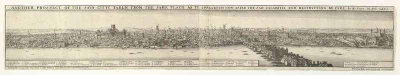 Prospects of London Before and After the Great Fire Wall Art by Wenceslaus Hollar - High-Resolution Digital Print