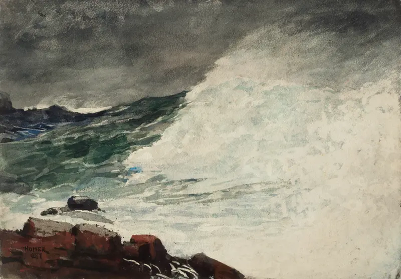 Prout's Neck, Breaking Wave Wall Art by Winslow Homer - High-Resolution Digital Print