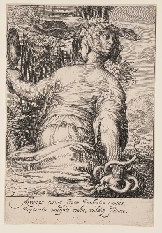 Prudence, from The Seven Virtues Wall Art by Jacob Matham - High-Resolution Digital Print