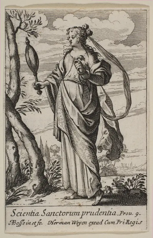 Prudence, from "The Virtues" (Les Vertus) Wall Art by Abraham Bosse - High-Resolution Digital Print