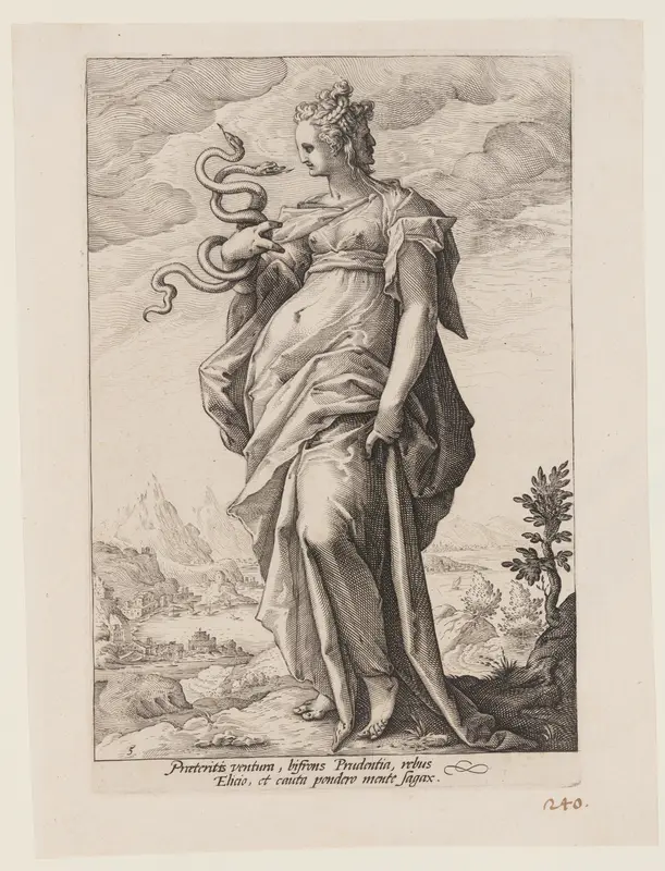 Prudence, from The Virtues Wall Art by Jacob Matham - High-Resolution Digital Print