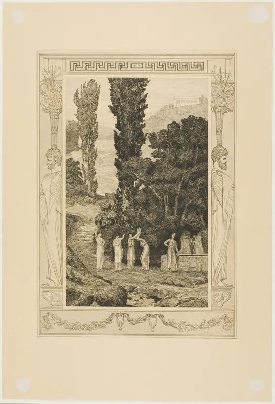 Psyche Wandering, plate 28 from Cupid and Psyche Wall Art by Max Klinger - High-Resolution Digital Print