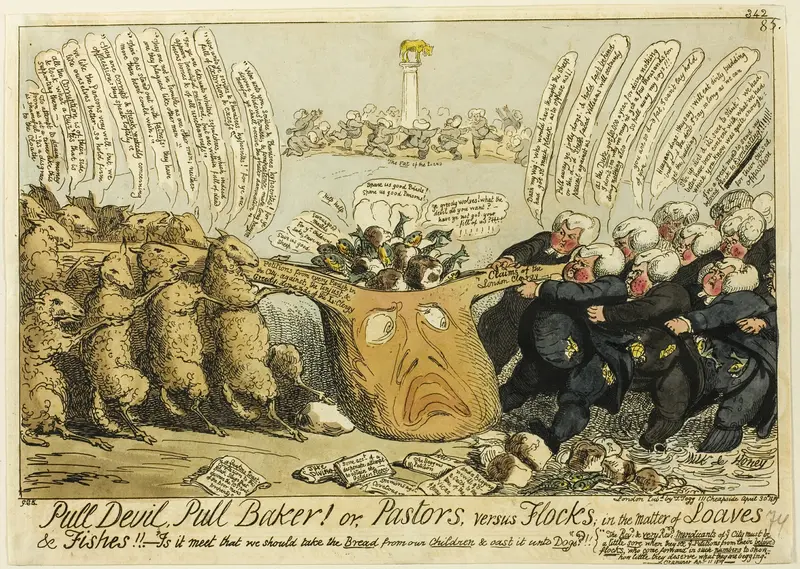 Pull Devil, Pull Baker! Wall Art by George Cruikshank - High-Resolution Digital Print