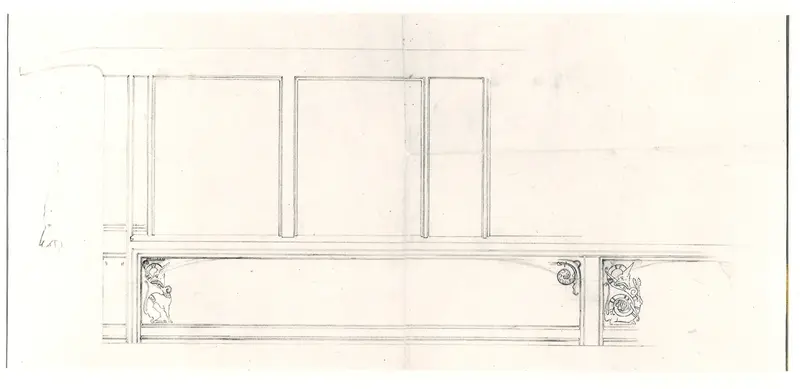 Pullman Car Interior Elevation Sketch Wall Art by Solon Spencer Beman - High-Resolution Digital Print