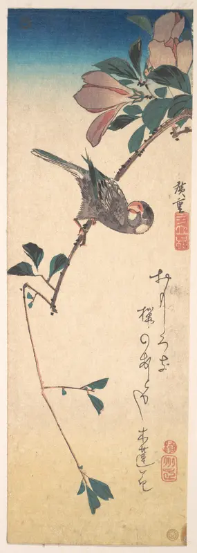 Purple Magnolia and Hornbill
