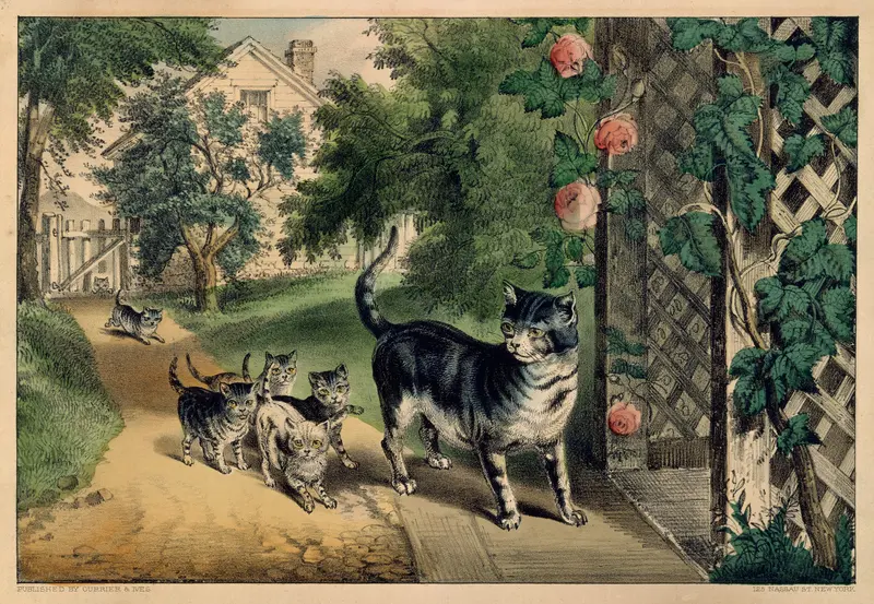 Pussy's Return Wall Art by Currier & Ives - High-Resolution Digital Print